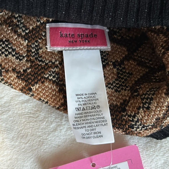 NWT Kate Soade metallic leopard beanie - Picture 5 of 5